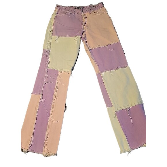 PINK Victoria's Secret Pants - Jaded London Women's Frayed Patchwork  Boho Whimsigoth Y2k 90s Festival Jeans